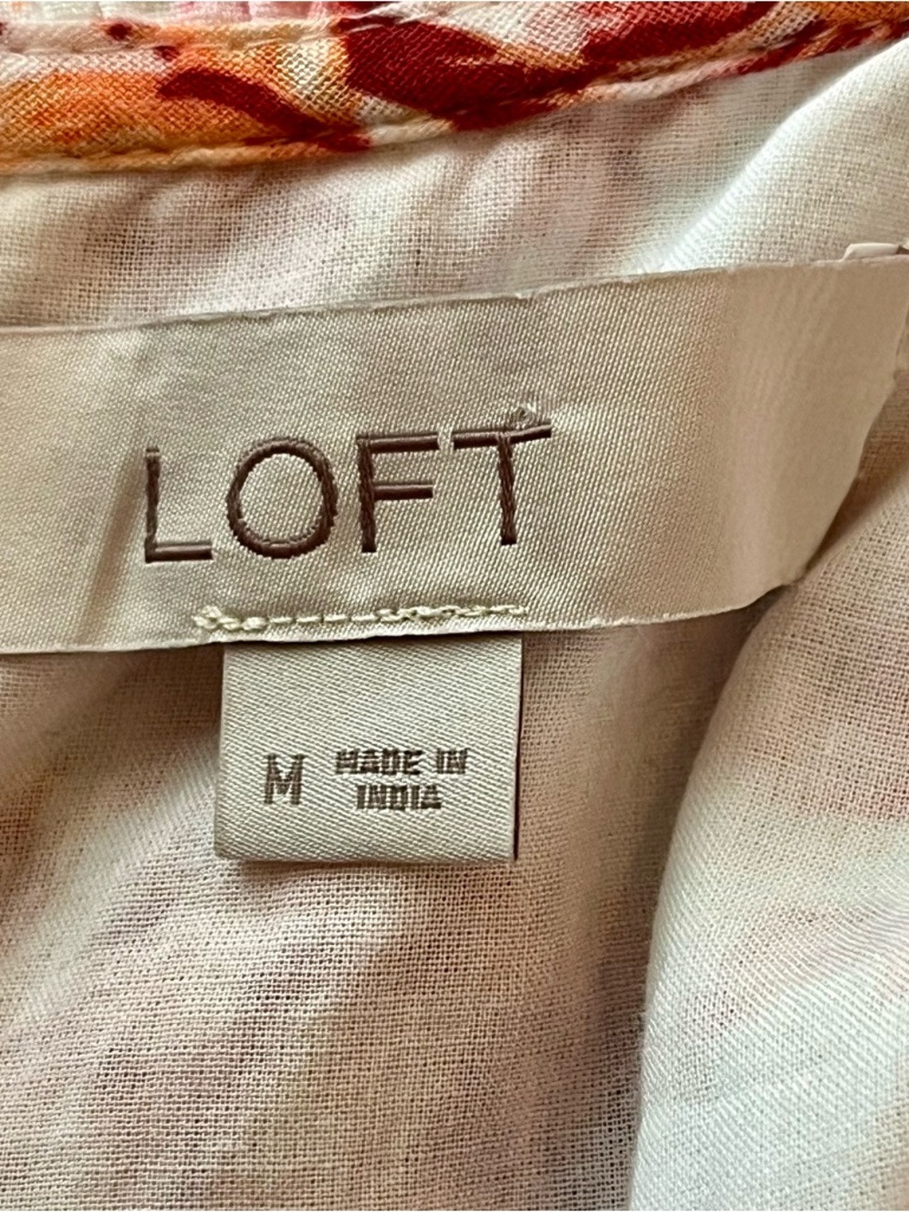 LOFT White Dress with Rust Floral Print - Picture 11 of 12